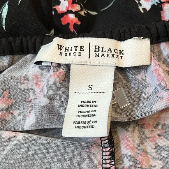 White House Black Market Pink Floral Print Tie Neckline Sleeveless Blouse Size S - Picture 4 of 9